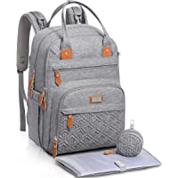 Mochila de pañales- Bolsas unisex para bebés con cambiador- bolsillos aislados y soporte para chupete- Mochila de viaje…